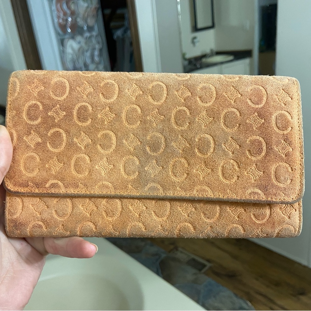 Authentic Suede Celine Wallet